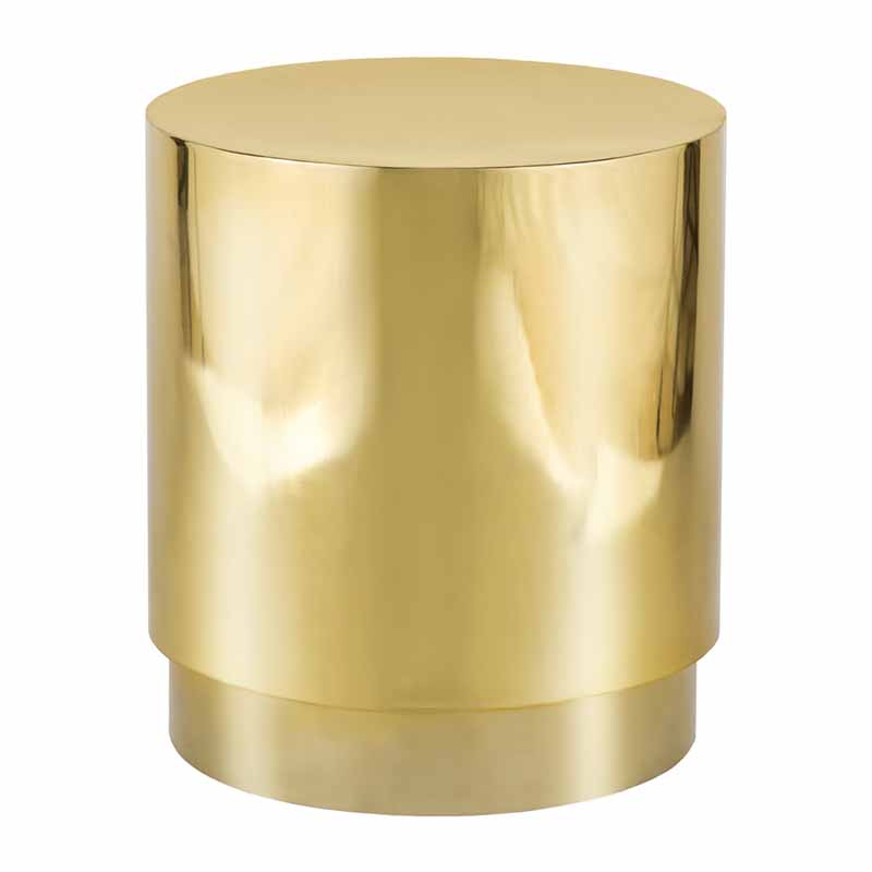 Drum Side Table Gold Luxe Event Rentals LLC