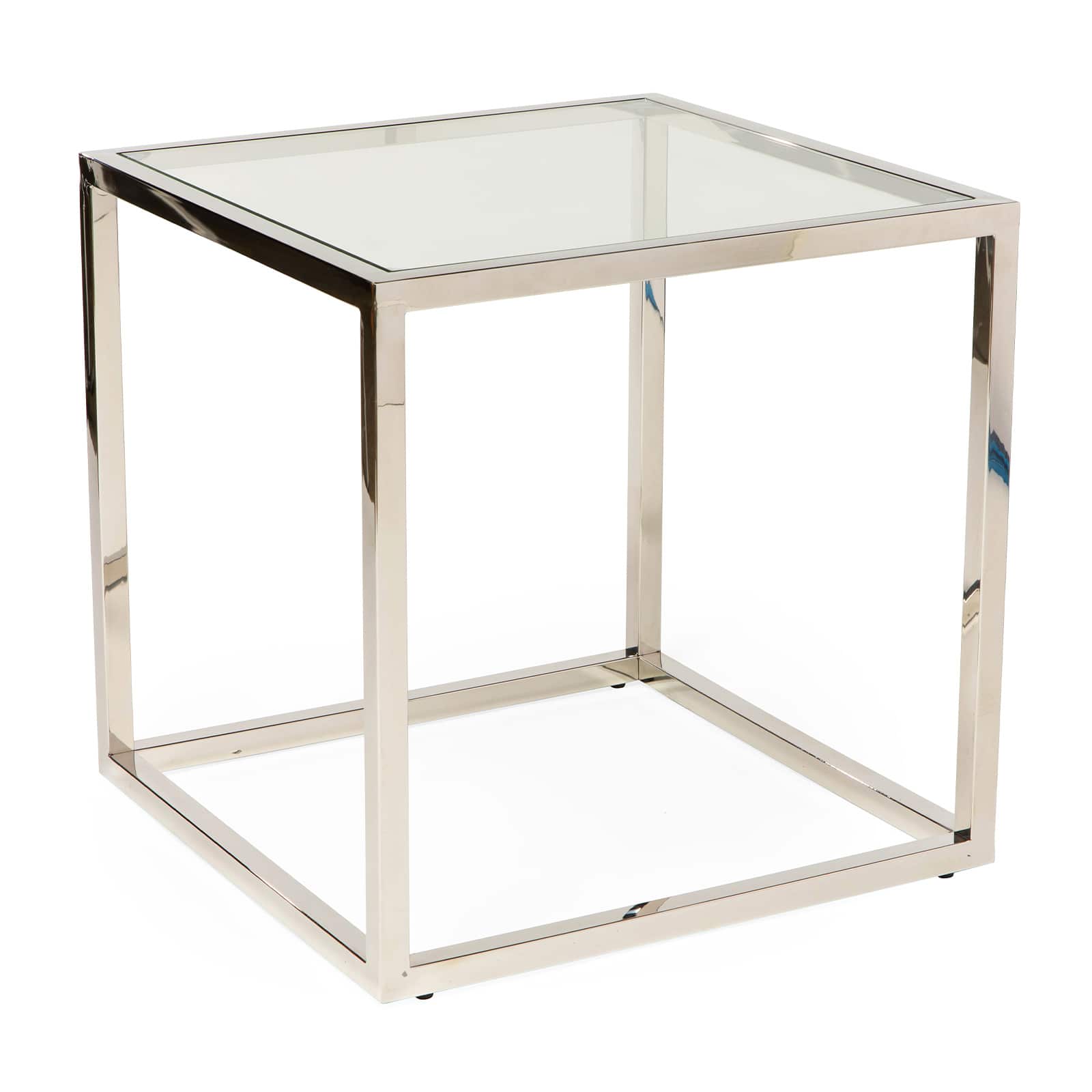 Chrome Frame Side Table Luxe Event Rentals LLC